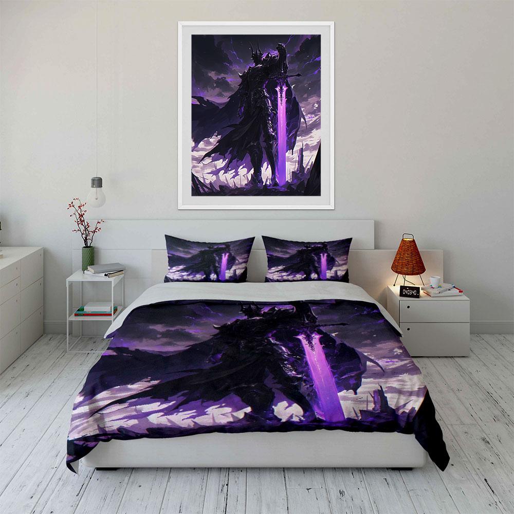 "Dark Warrior Fantasy Decor Set" Bedding Set with 1 Duvet Cover 2 Pillowcases Single Double King Queen Gift