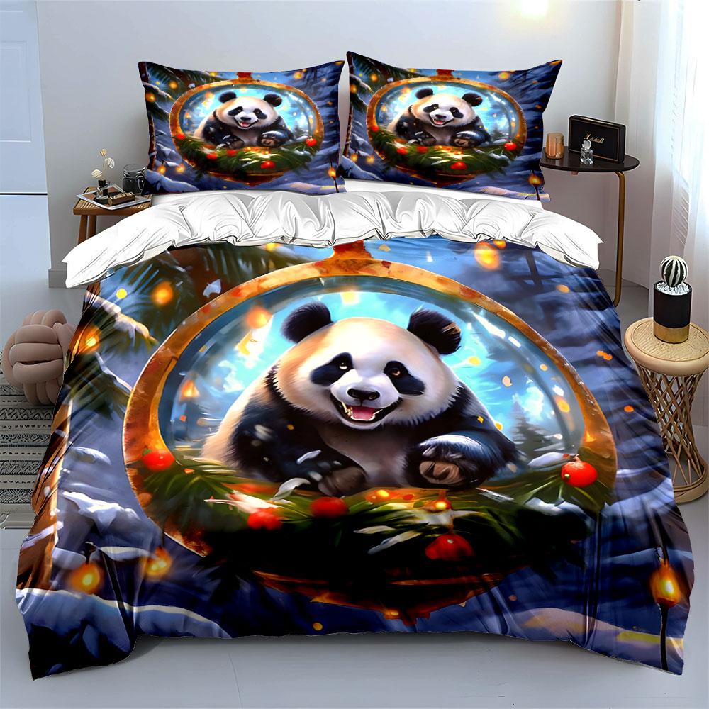 Winter panda delight Bedding sets Duvet cover sets Duvet covers Pillowcases(1*Duvet Cover 2*Pillowcases without duvet insert)