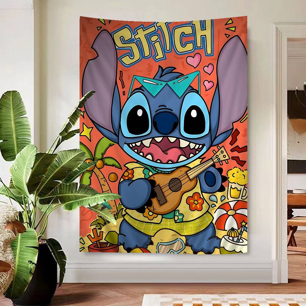 Cartoon Cute SStitchs Printed Large Wall Tapestry Indian Buddha Wall Decoration Witchcraft Bohemian Hippie Wall Art Decor