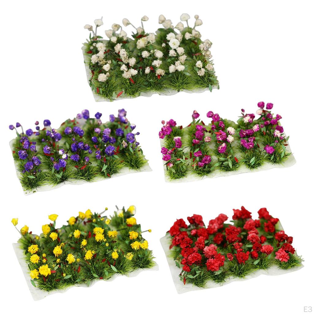 Grass Landscape Modelling Flower Cluster Scenery for DIY Miniature Railway Model