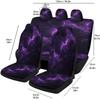 Purple Lightning Storm Designed Car Seat Covers Set For Most Cars, Fashionable Decorative Car Seat Protector Covers Full Set, Un