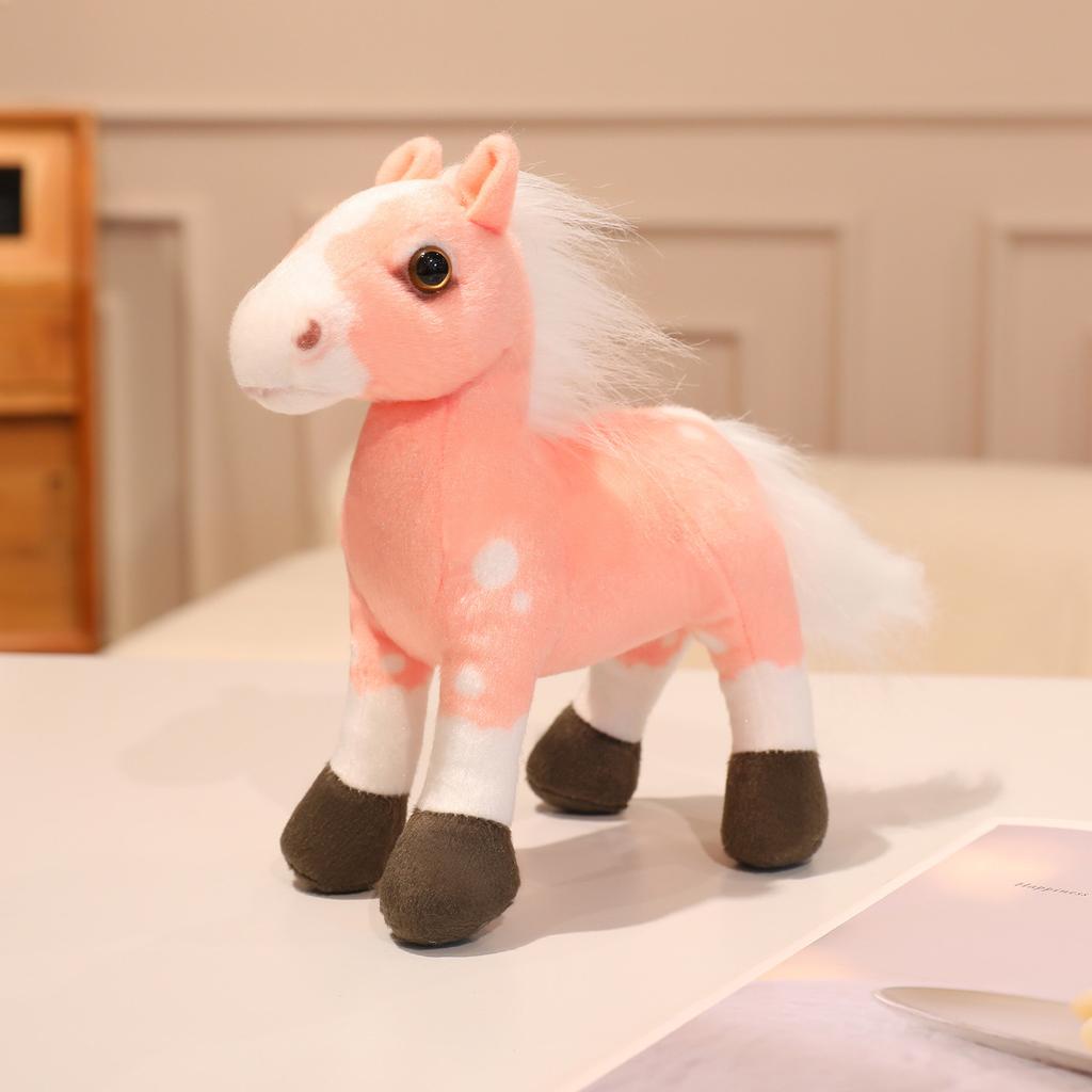 Cute Simulation Brown Pony Doll Plush Toy Zebra Foal Doll Children Companionship Soothing Rag Doll