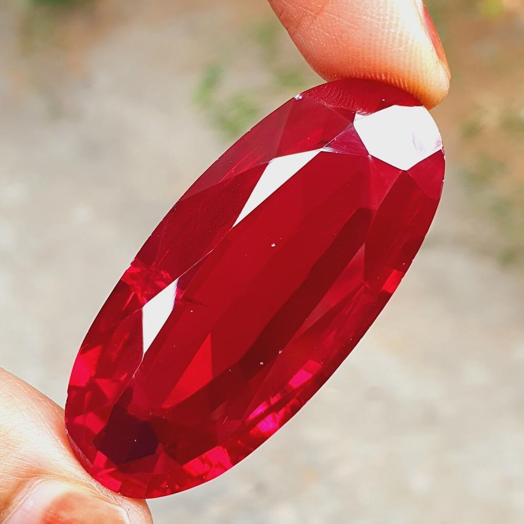 90.00 Cts Natural Mozambique Red Ruby Oval Cut Certified Gemstone