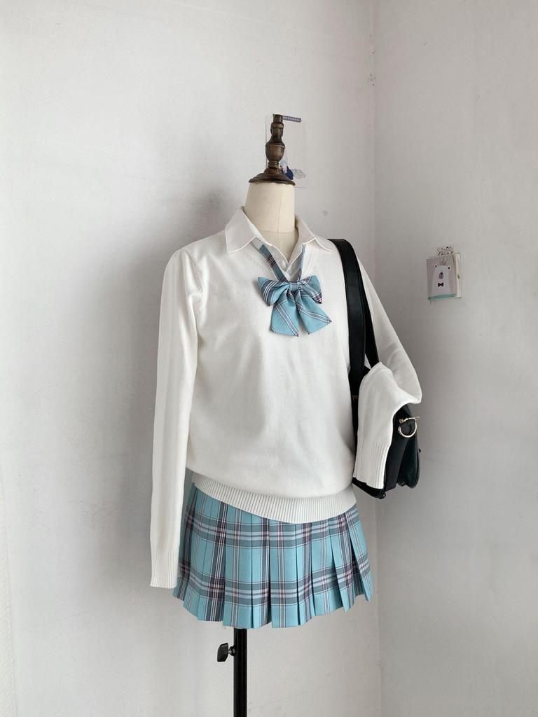 Maglione a pullover stile uniforme JK originale a due pezzi: Maglieria Giapponese Academy per Autunno, Inverno, Primavera.