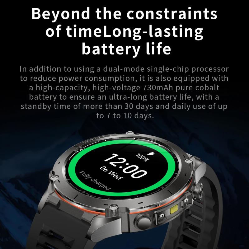 Men New Outdoors Sports Military GPS SmartWatch 10ATM Waterproof 730mAh High Battery Compass NFC HD Call for Huawei Xiaomi Watch