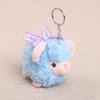 Cute Fluffy Sheep Plush Keychain Soft Fuzzy Fabric Lovely Bow Accent Backpack Charm for Girls Daily Wear
