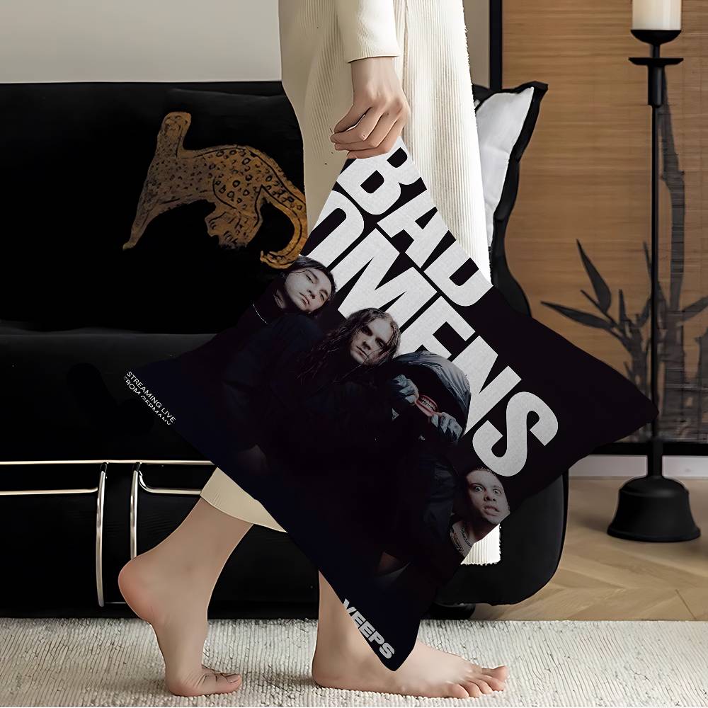 

Rock Band BBad OOmens Pillow Covers Cartoon Sofa Decorative Home Doublesided Printing Short Plush Cute Cushion Cover 30x30 cm