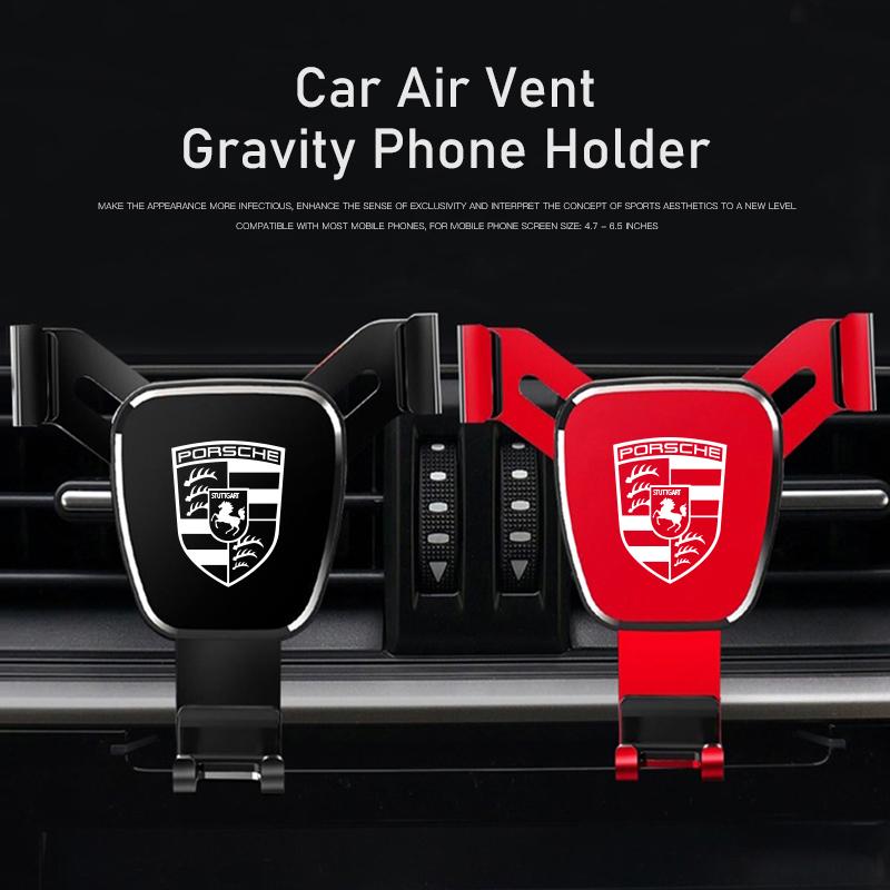 Suporte de Telefone para Carro ABS Gravidade Saída de Ar Suporte GPS Acessórios Para Porsche Panamera Taycan 911 718 Macan Cayenne Boxster Cayman 918