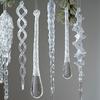 New Crystal Clear Christmas Tree Ornaments Glitter Acrylic Icicle Decorations Transparent Hanging Party Holiday Decor