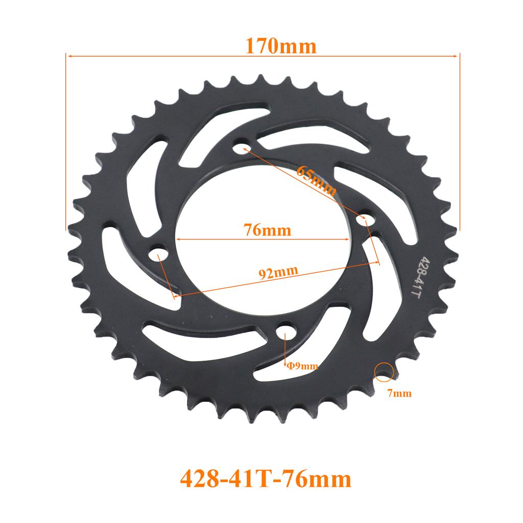 428 Chains 37T/40T/41T/43T/48T 37MM-76MM Motorcycle Chain Sprockets Rear Back Sprocket Cog For 110cc 125cc 140cc Dirt Pit Bike