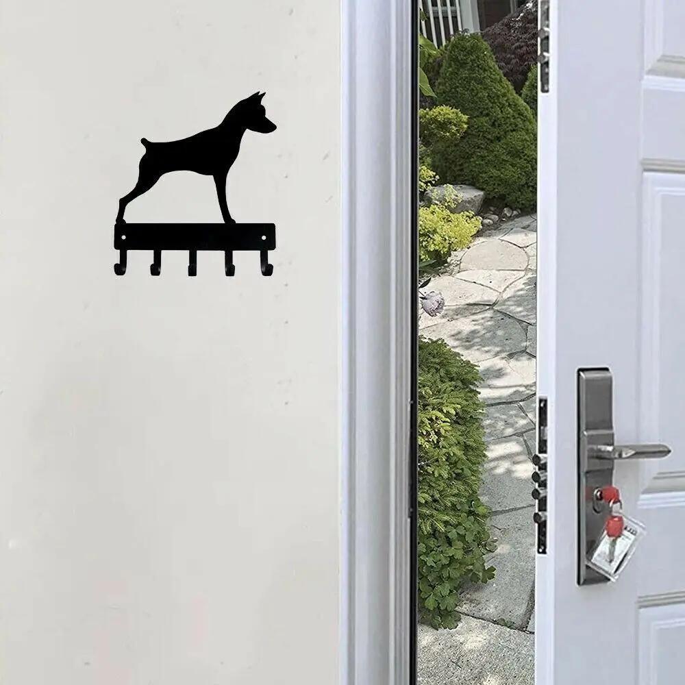 Iron Key Holder Wall Mounted for Keys Towels Coats Miniature Pinscher Dog Breed
