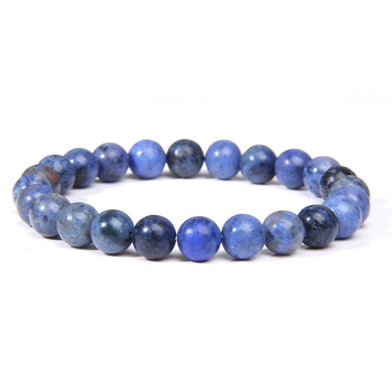 8Mm Natural Stone Bead Bracelet Men's Turquoise Elastic Bracelet.