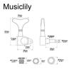 Musiclily Pro Bass Gear Tuning Ibanez for Electric Chrome L2+R2 Tuners, 171 Ratio, 4-String Pegs, Style, Bass,