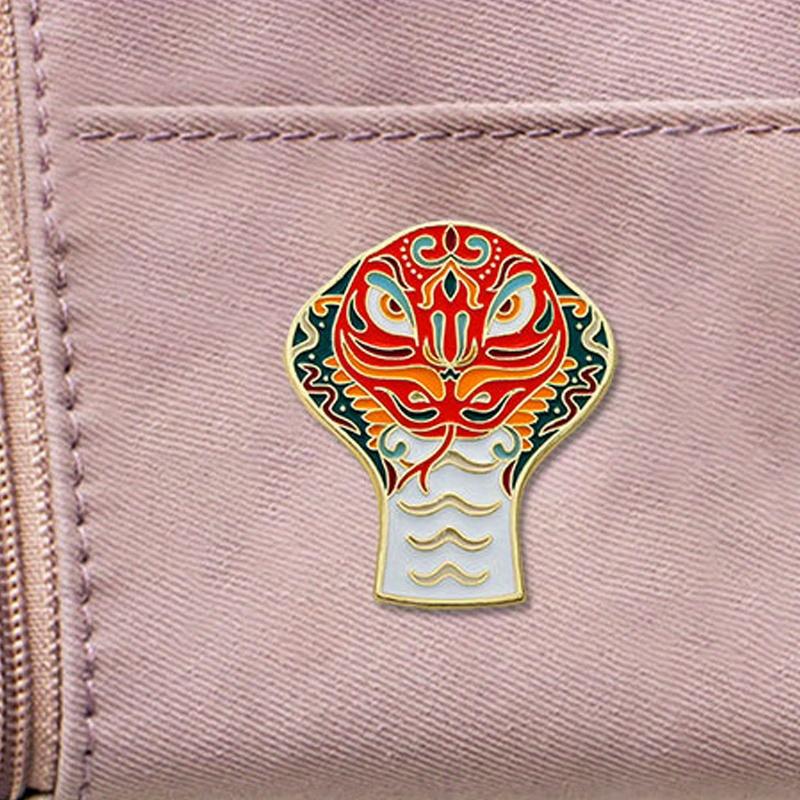 Interesting Enamel Chinese Snake Brooch Cartoon Collar Pin Buckle Badge Accessory