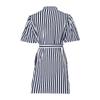 Vestido de verão Moda feminina Camisa listrada Vestidos de manga curta