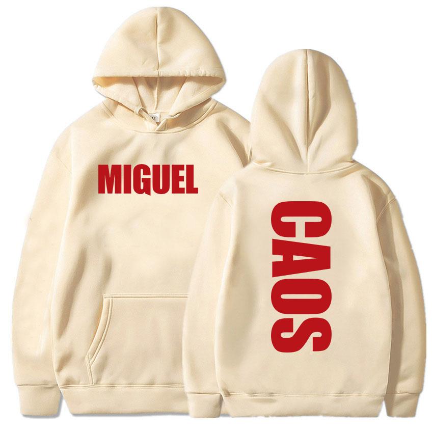 MIGUEL CAOS Album Hoodies Unisex Streetwear Long Sleeve Fleece Winter Hooded Sweatshirts Graphic Printing Clothing Pullover