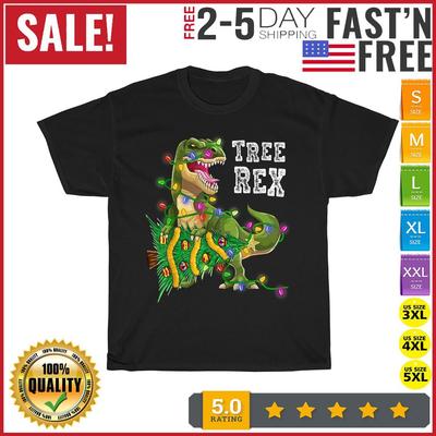 Camiseta Navideña de Dinosaurio Tree Rex Camiseta Vintage para Hombre Moda Mujer Niño Camiseta