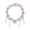 Korean Colorful Butterfly Bracelets Bead Tassel Bracelet For Women Fashion Sweet Versatile Accessory Wedding Birthday Jewelry