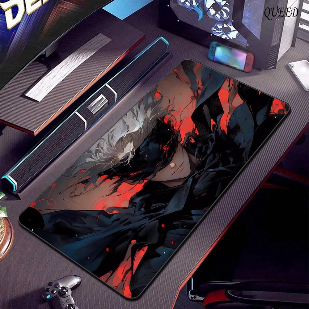 Großes Gaming-Mauspad Jujutsu Kaisen Gojo Satoru Mauspads LockEdge Verdickte Computer-Tastatur-Schreibtischmatte Gummi-Anti-Rutsch-Matten