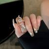 Women Ring Shiny Elegant Charming Dress Up All Match Snake Shape Rhinestone Ring