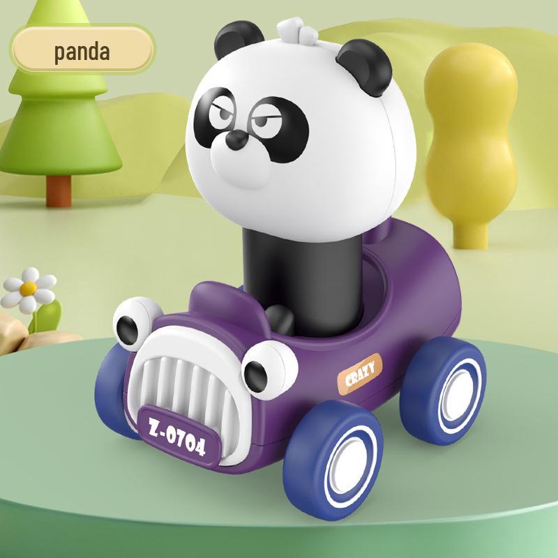 Cross-border Cartoon Animal Toy Car: Rotatable Head, Inertia-Powered, Drop-Resistant for Kids
