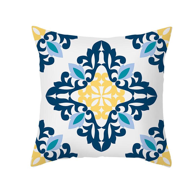 Colorful Geometric Pattern Series Peach Skin Pillowcase Simple Sofa Office Cushion Pillowcase