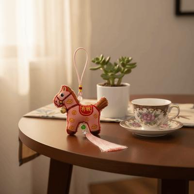 Chinesischer Stil Pony Stickerei Anhänger Quaste Tierkreis Maskottchen Neujahr Pferdeanhänger Lustig Frühlingsfest