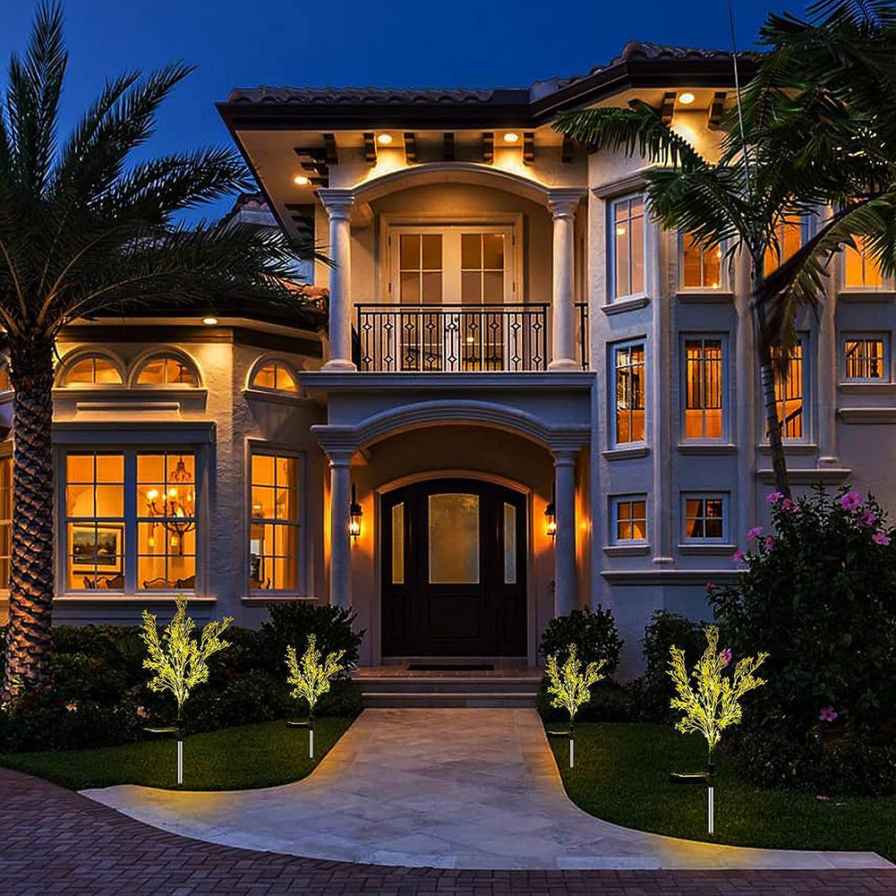 Solar Rapeseed Garden Light LED Flower Stake Lamp Outdoor Yard Waterproof -Patio