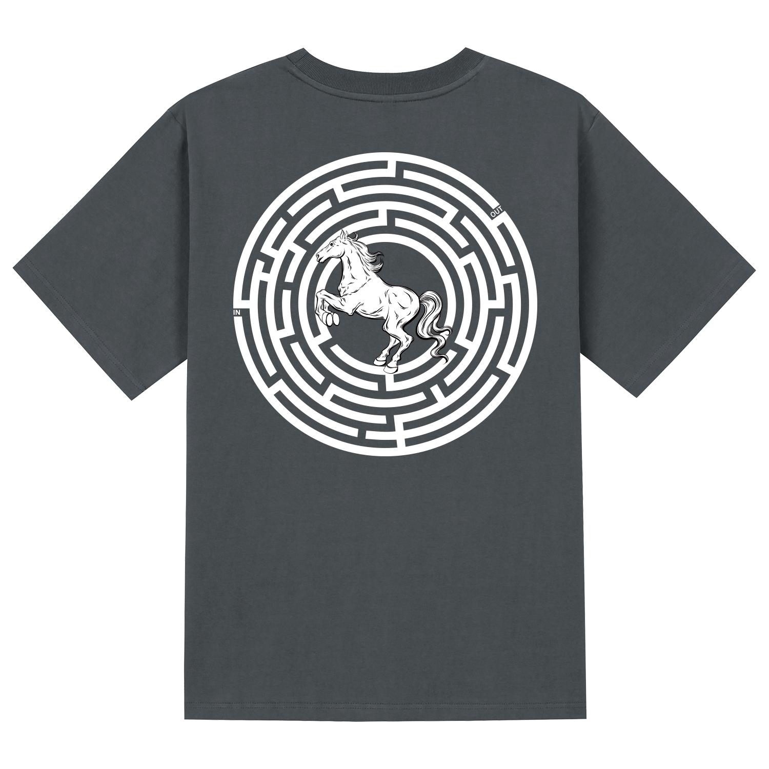 Khan 6312 Ktg0038 Circle Miro Short Sleeve T-Shirt - Gray Gray/L
