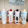 Modern Minimalist Stainless Steel Insulated Water Bottle With Straw For Home Office Travel