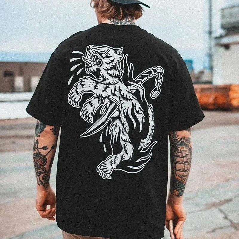 Harajuku Gothic Skulls Tshirts Men Loose Short-sleev Tops Oversized Hip-hop Punk Tee Male XS-4XL Tees Summer Ropa Hombre Tee