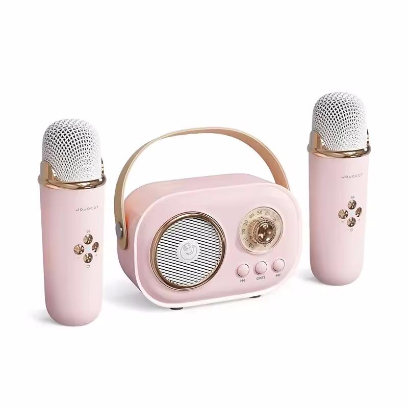 Karaoke tragbarer kabelloser Bluetooth-Lautsprecher mit Mikrofonmaschine Radio FM Caixa De Som Mini-Soundbox Musik kleine Säule Mp3