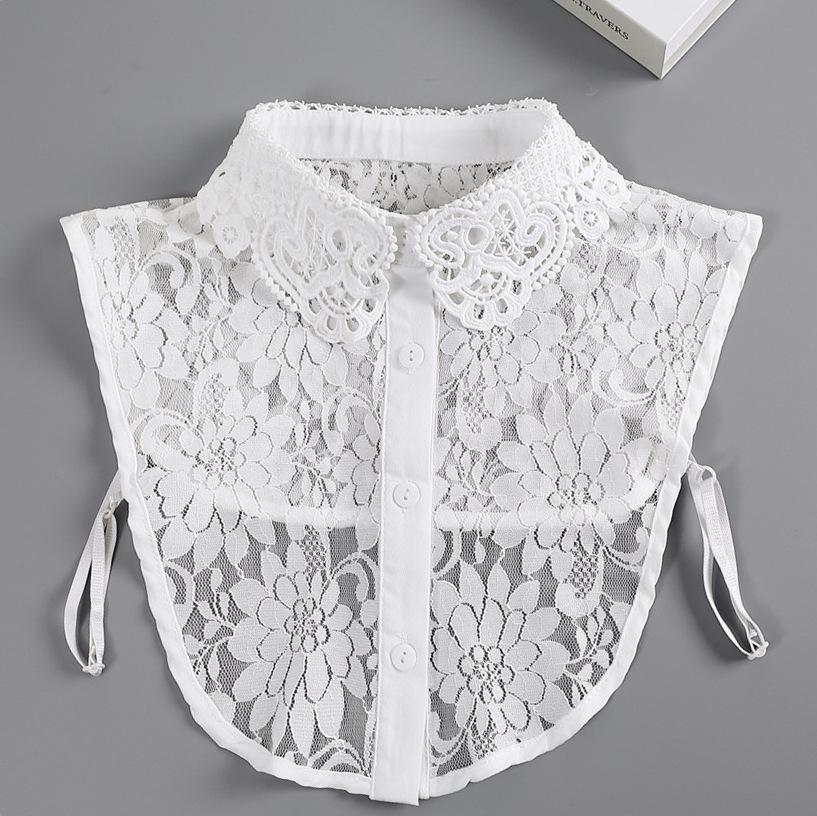Formal False Collar Women Embroidery Faux Col Half Shirt Blouse Fake Collars Sweater Shirt Detachable Collars Accessories