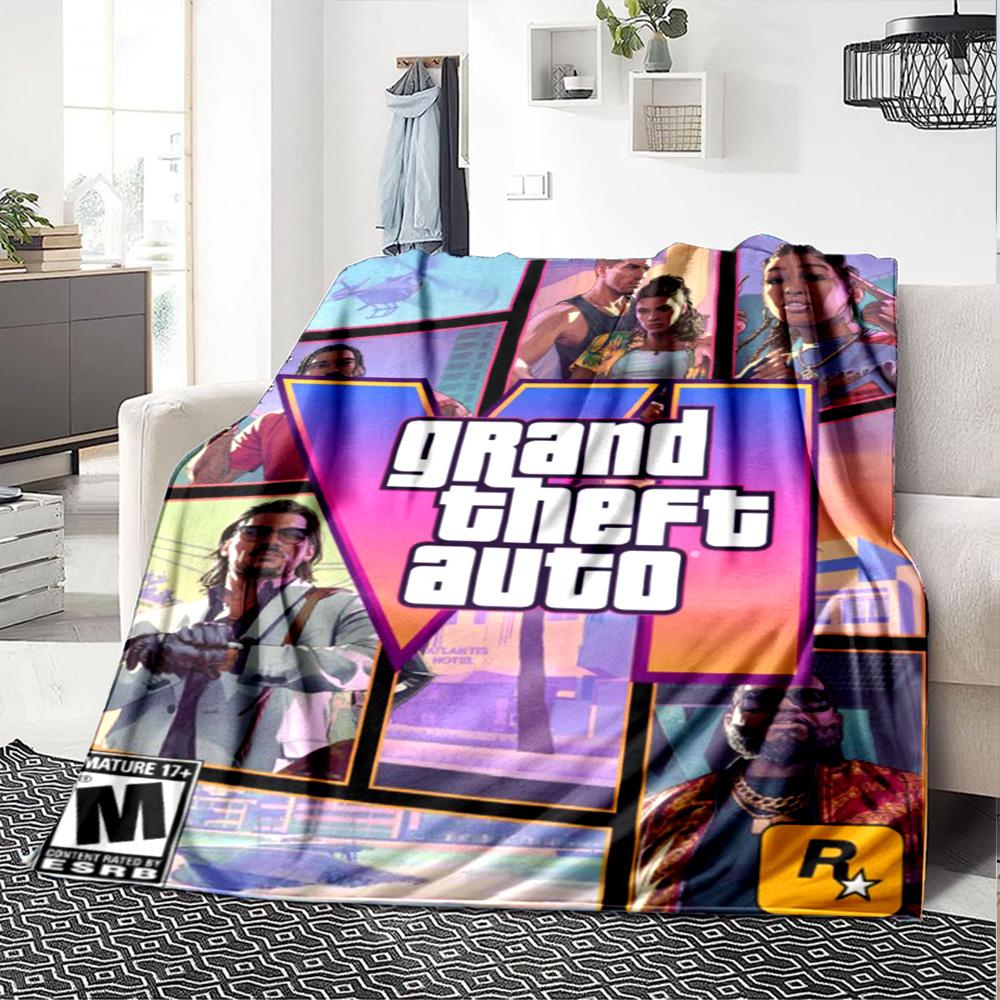Grand Theft Auto Blanket Ultra-Soft Perfect for Chair Bedding Office Chair for All Seasons Warmthful Decor Gift for Travel Home Birthdays