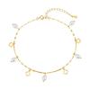 ORSA JEWELS Elegant 925 Sterling Silver Clover Chain Anklets with Pearls for Women Summer Fashion Ankle Bracelets Jewelry SA105