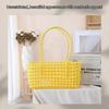 Handgefertigte Plastik-Hohlgeflecht-Tasche Landhausstil Große Kapazität Strand-Tragetasche Eimer-Tasche Damen-Handtasche Sommer-Strandtasche