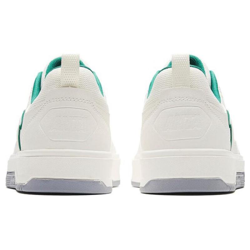 Anta Anti-Slip Wear-Resistant Low-Top Skateboard Shoes Men's White Green Sneakers 112348011-1