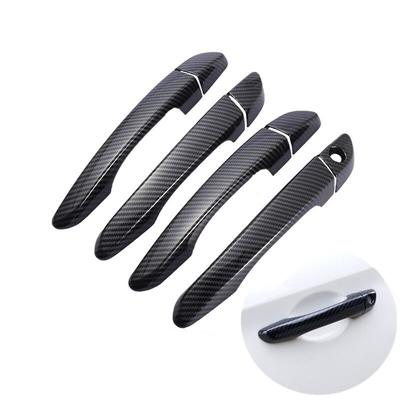 Koolstofvezel Chrome Auto Deurklink Kom Cover Trim Sticker Voor Hyundai Kona 2017 2018 Styling