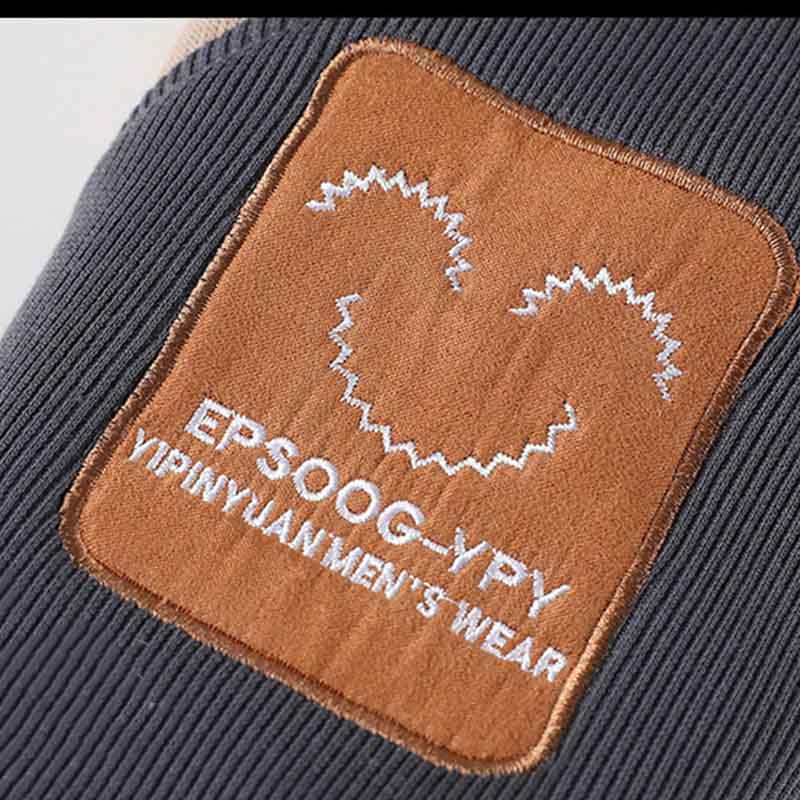 Ležérní svetr s kulatým výstřihem Módní pánský svetr velkých velikostí