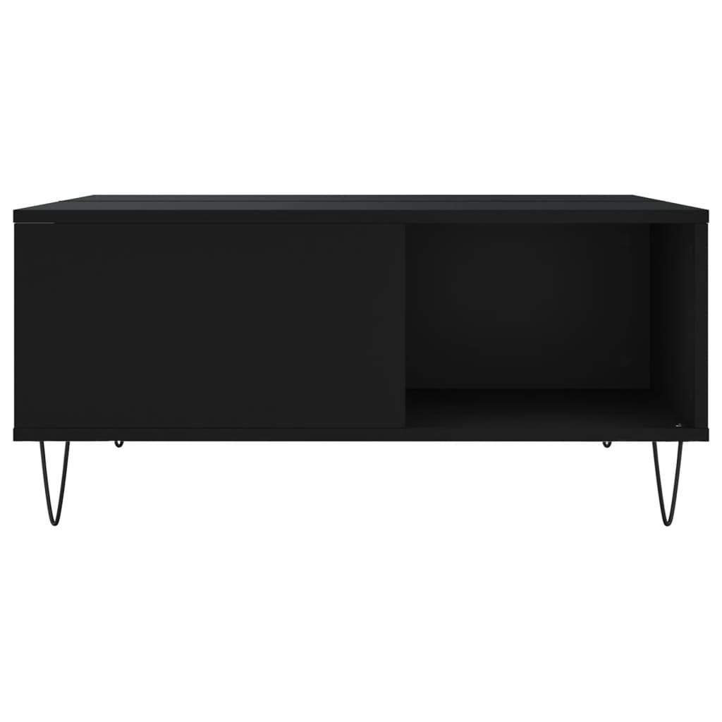  Coffee Table, Black, 80x80x36.5 Cm, Wood-based Material