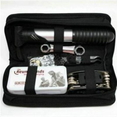 Multifunctional Mountain Bike Repair Kit with Tire Patching, Pump, and Wrench Set