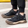 Men's Steel Toe Safety Shoes Men Leather Work Shoes for Men Construction Sneakers Anti-slip Black Protective Work Sneakers Women