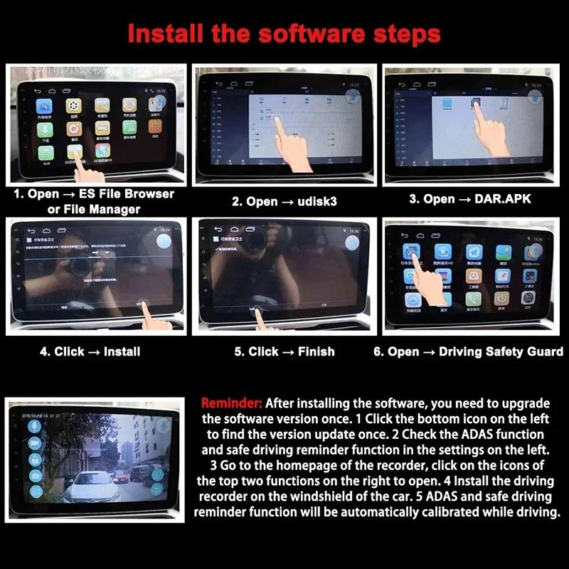 Auto DVD Android Player Navigation Full HD Auto DVR USB ADAS Dashcam Headunit Auto Audio Sprachalarm LDWS G Stoß