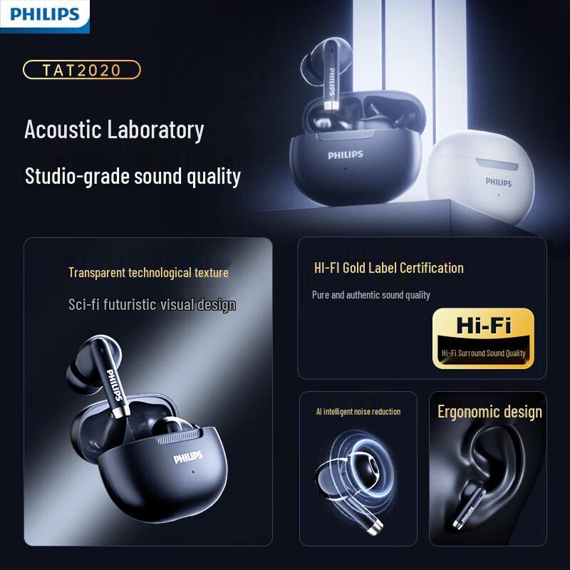 Philips TAT2020 Sports True Wireless Noise-Cancelling Earbuds