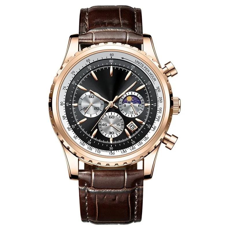 New Mens Watches Top Brand Luxury Men Wrist Watch Leather Quartz Watch Sports Waterproof Male Clock Relogio Masculino+Box
