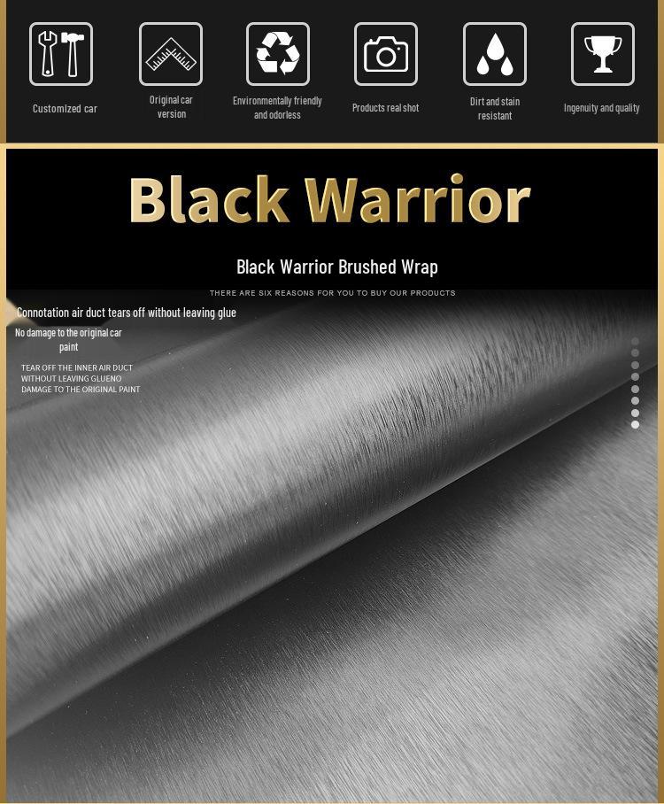 Black Warrior Brushed Car Sticker for 18-20 BYD Qin Pro Interior Decor