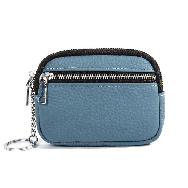 

Женский мини-кошелек из цветной коровьей кожи: Минималистичный кошелек для монет на молнии с клипсой