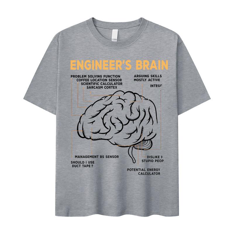 Hot Sale Clothing Funny Engineers Brain Graphics Fashion TShirts Men Cotton Aesthetic Short Sleeve Tee Oversized Comfort Tshrit
