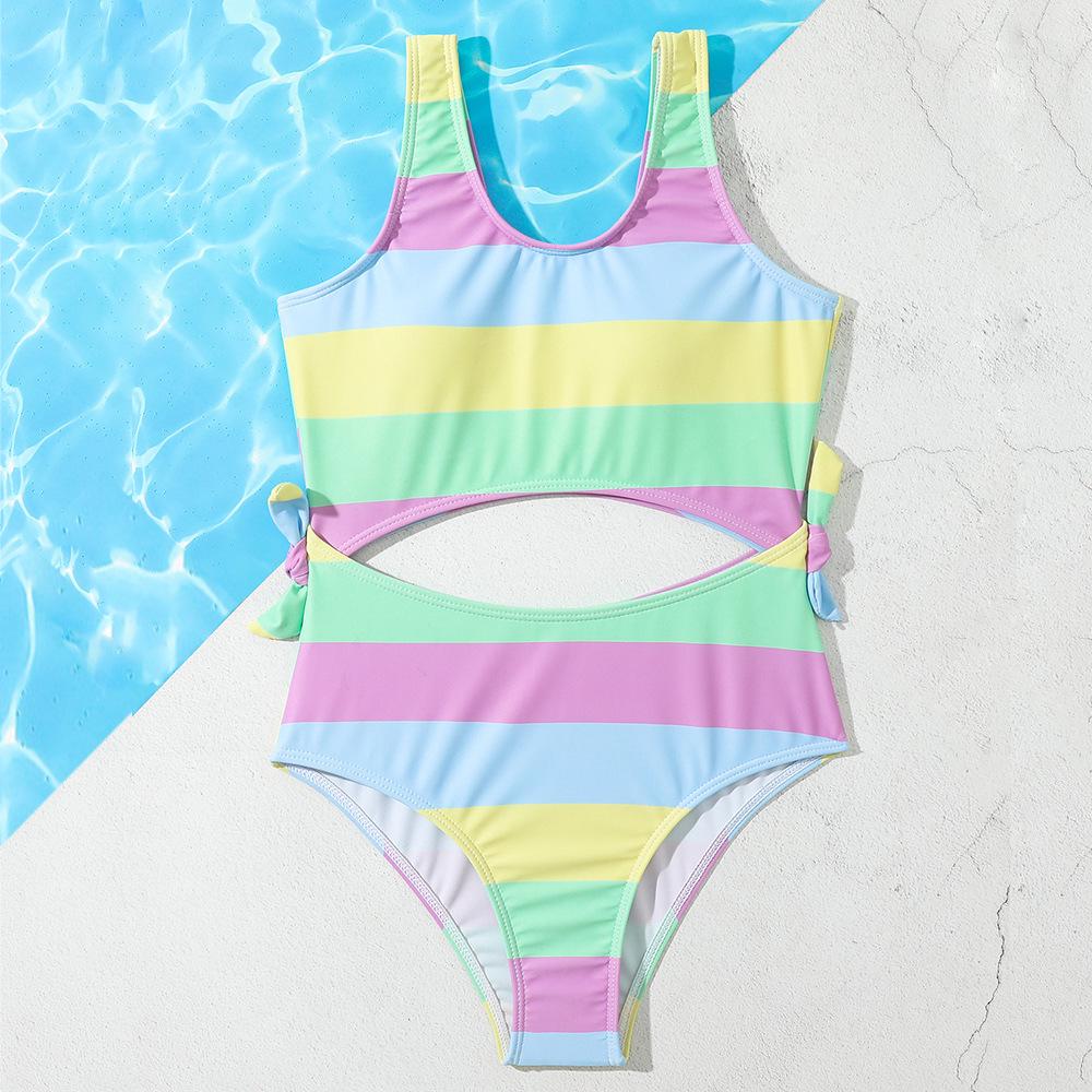 Children's Cute Striped One-Piece Swimsuit for Girls