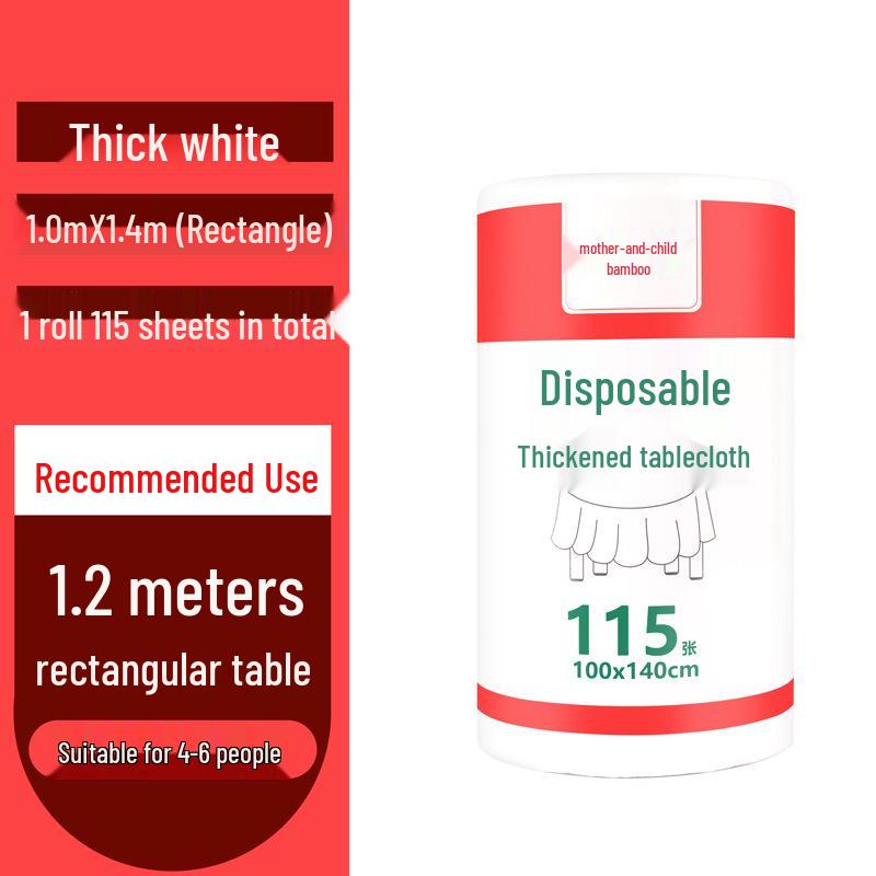 Thickened Waterproof Disposable Plastic Tablecloth for Round & Rectangular Tables